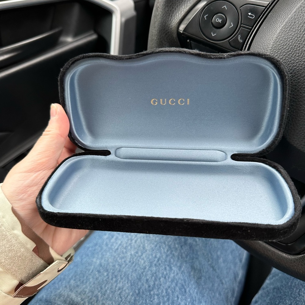 Gucci Black and Blue Glasses Case